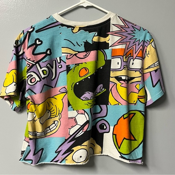 nickelodeon crop top rugrats retro tee shirt all over print aop girls size large - Picture 4 of 6
